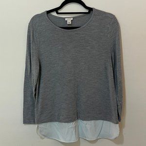 J. Crew Grey Top with White Bottom (Medium)
